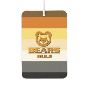 Bears rule Classic Bear Pride Flag Carved Wood iPh Air Freshener