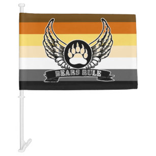 Bears Rule Paw and Wings Gay Bears Pride Flag