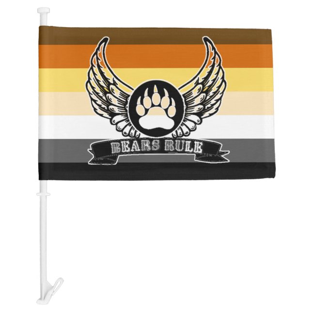 Bears Rule Paw and Wings Gay Bears Pride Flag (Front)