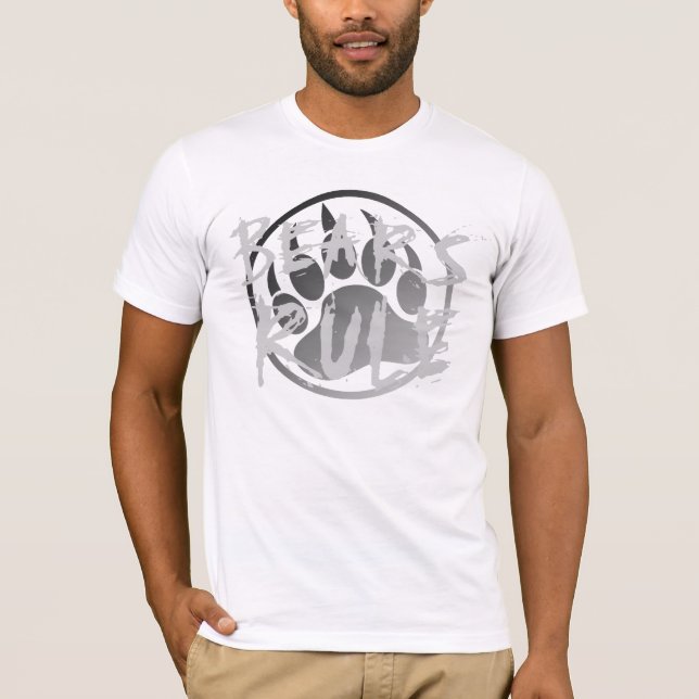 BEARS RULE SILVER BEAR PAW T-Shirt (Front)