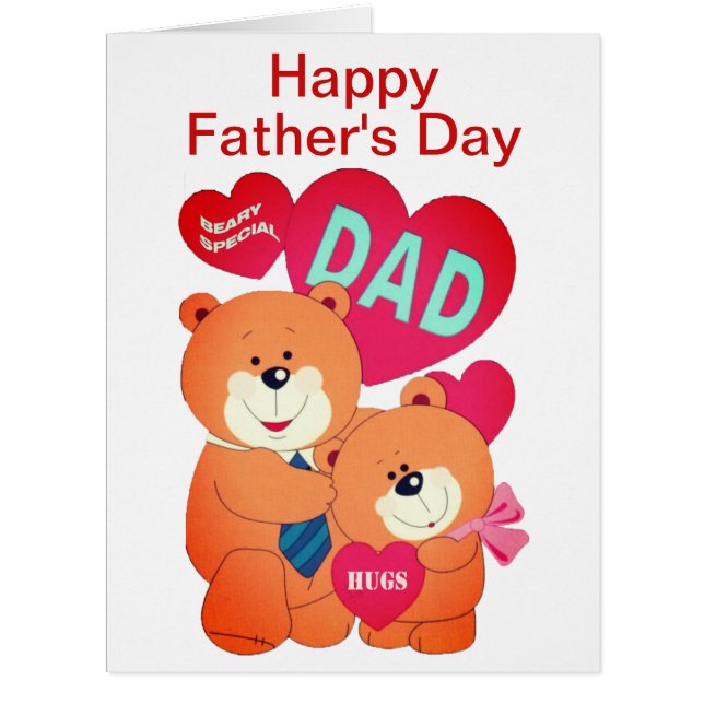 Bears Special Dad and Daughter Fathers Day Cards (Front)
