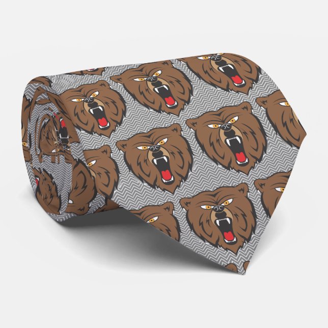 Bears Team Mascot  Football Necktie (Rolled)