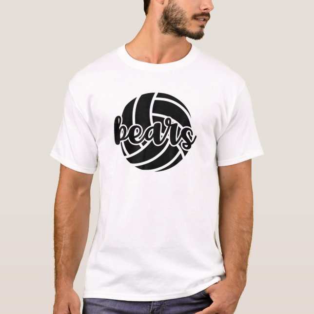 Bears Volleyball Team Mascot School Spirit Game Da T-Shirt (Front)