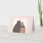Bears watching Sunset in Love Valentines Day Holiday Card