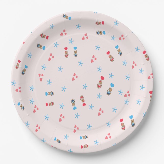 Bears with balloons paper plates (Front)