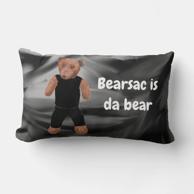 Bearsac is da bear lumbar pillow (Front)