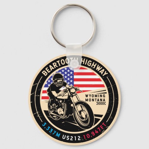 Beartooth Highway All American Roads Motorcycle  Keychain