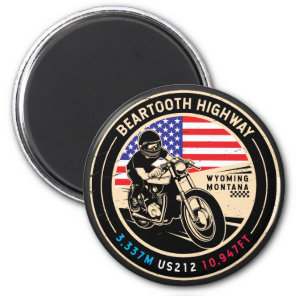 Beartooth Highway All American Roads Motorcycle Magnet