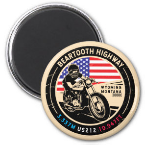 Beartooth Highway All American Roads Motorcycle  Magnet