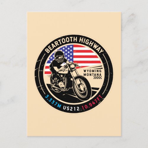 Beartooth Highway All American Roads Motorcycle  Postcard
