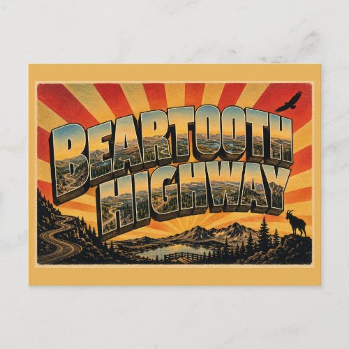 Beartooth Highway Montana Alpine Lakes Tundra Art Postcard