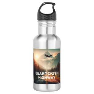 Beartooth Highway Montana Wyoming Eagle Stainless Steel Water Bottle