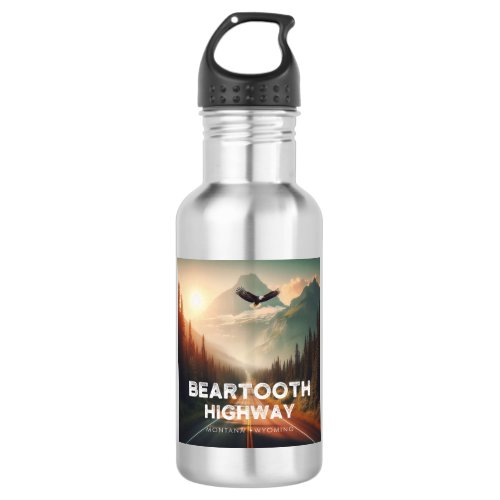 Beartooth Highway Montana Wyoming Eagle Stainless Steel Water Bottle