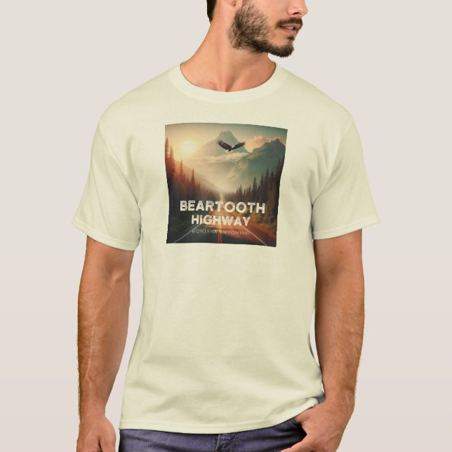Beartooth Highway Montana Wyoming Eagle T-Shirt (Front)