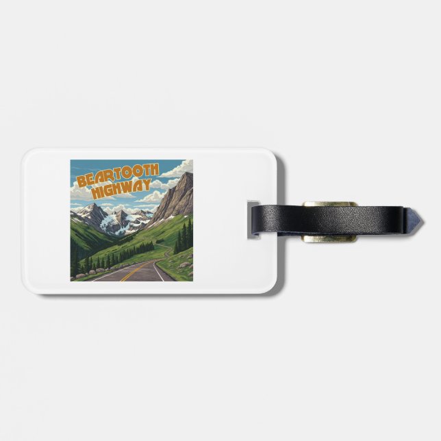 Beartooth Highway Montana Wyoming Landscape Luggage Tag (Back Horizontal)