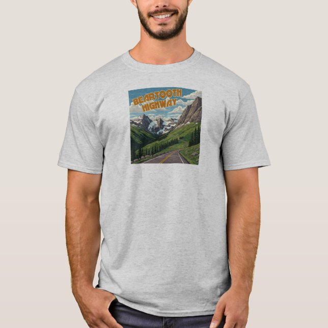 Beartooth Highway Montana Wyoming Landscape T-Shirt (Front)