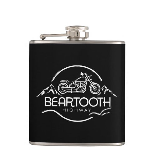 Beartooth Highway Montana Wyoming Motorcycle Flask
