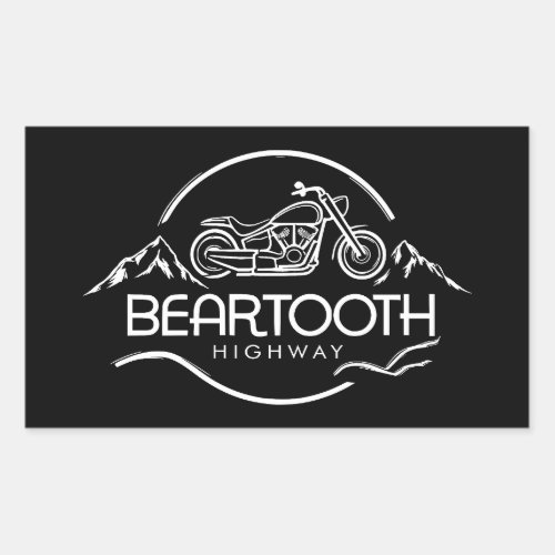 Beartooth Highway Montana Wyoming Motorcycle Rectangular Sticker