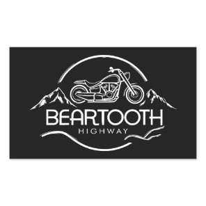 Beartooth Highway Montana Wyoming Motorcycle Rectangular Sticker
