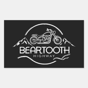 Beartooth Highway Montana Wyoming Motorcycle Rectangular Sticker
