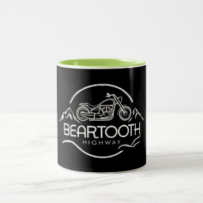 Beartooth Highway Montana Wyoming Motorcycle Two-Tone Coffee Mug