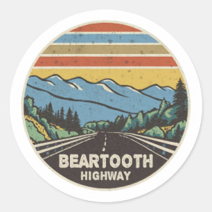 Beartooth Highway Montana Wyoming Mountains Classic Round Sticker