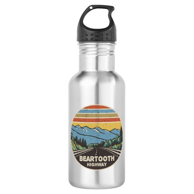 Beartooth Highway Montana Wyoming Mountains Stainless Steel Water Bottle (Front)
