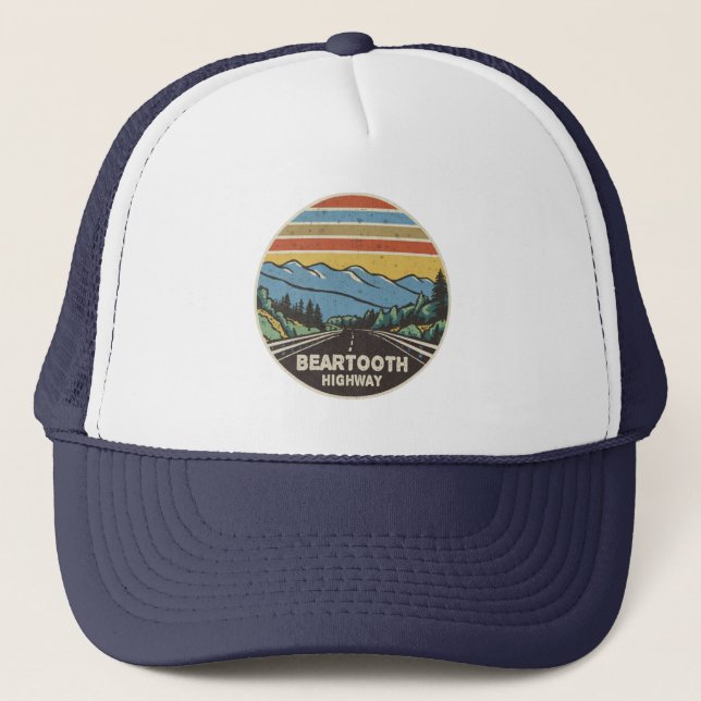 Beartooth Highway Montana Wyoming Mountains Trucker Hat (Front)