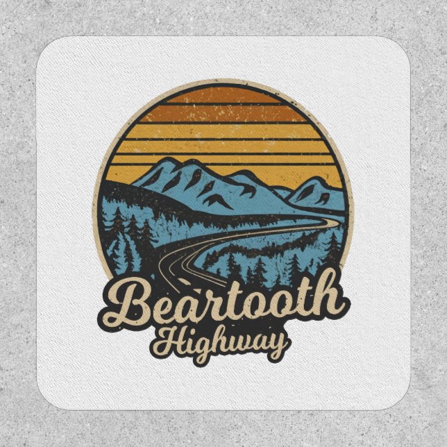 Beartooth Highway Montana Wyoming Retro Patch (Front)