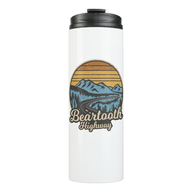 Beartooth Highway Montana Wyoming Retro Thermal Tumbler (Front)
