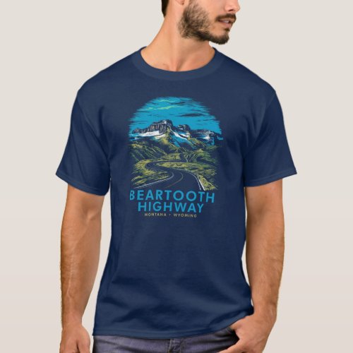 Beartooth Highway Montana Wyoming Vista T_Shirt