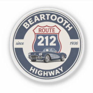 Beartooth Highway Route 212 classic car gifts Sticker