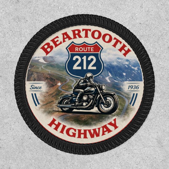 Beartooth Highway Route 212 motorcycle gifts Patch (Front)