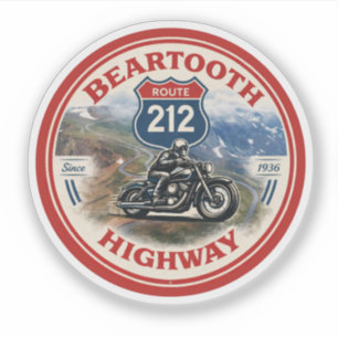 Beartooth Highway Route 212 motorcycle gifts Sticker