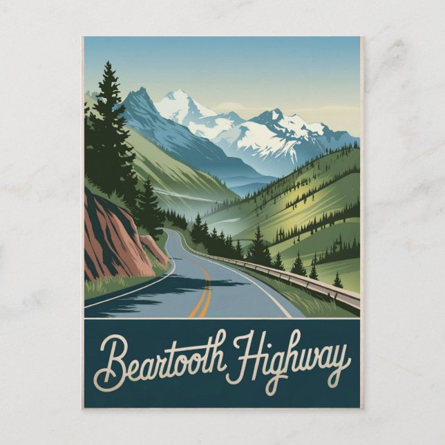 Beartooth Highway Vintage Postcard (Front)