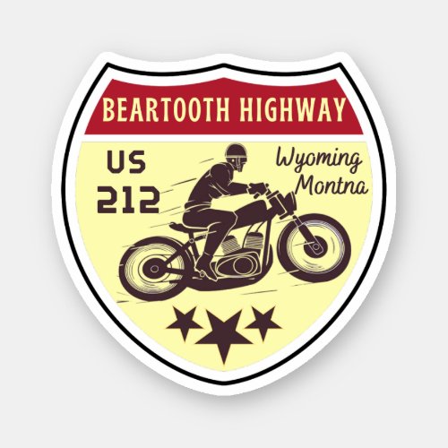  Beartooth Highwayus 212 route Montana to Wyoming Sticker