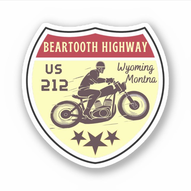  Beartooth Highwayus 212 route Montana to Wyoming Sticker (Front)