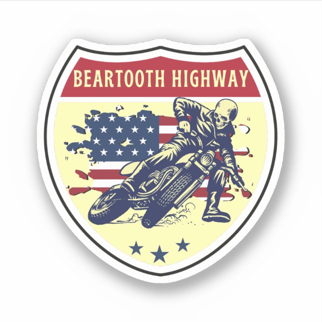  Beartooth Highwayus 212 route Montana to Wyoming Sticker (Front)