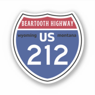 Beartooth Highwayus 212 route Montana to Wyoming Sticker