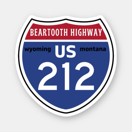  Beartooth Highwayus 212 route Montana to Wyoming Sticker