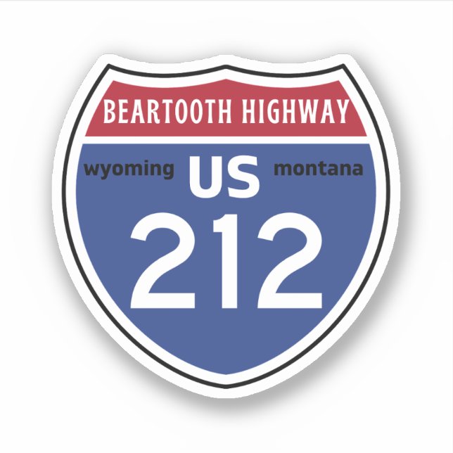  Beartooth Highwayus 212 route Montana to Wyoming Sticker (Front)