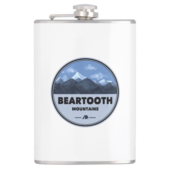 Beartooth Mountains Montana Wyoming Camping Flask (Front)