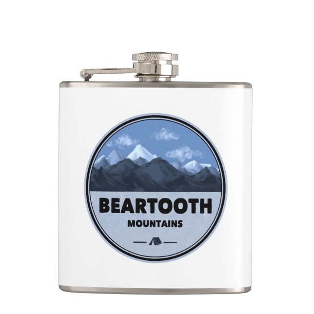 Beartooth Mountains Montana Wyoming Camping Flask (Front)