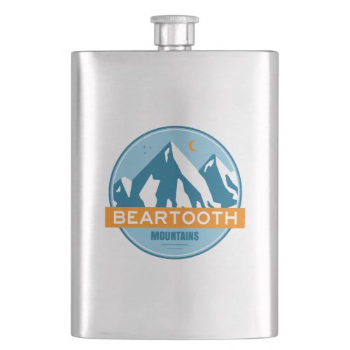 Beartooth Mountains Montana Wyoming Flask