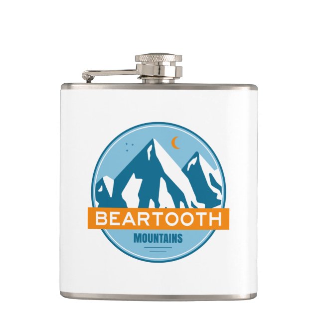 Beartooth Mountains Montana Wyoming Flask (Front)