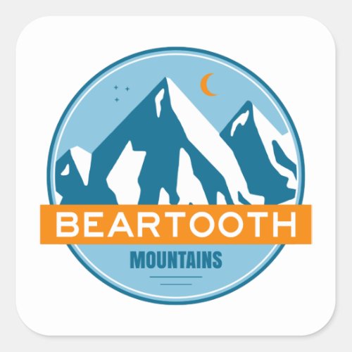 Beartooth Mountains Montana Wyoming Square Sticker
