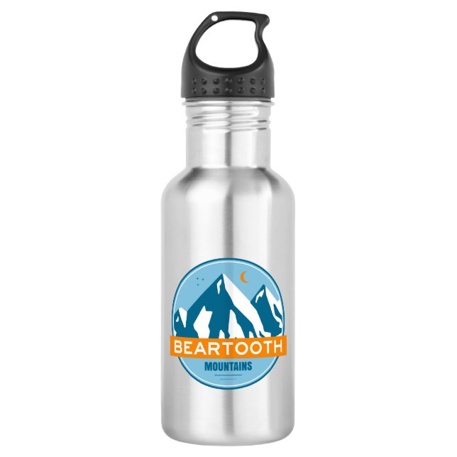 Beartooth Mountains Montana Wyoming Stainless Steel Water Bottle (Front)