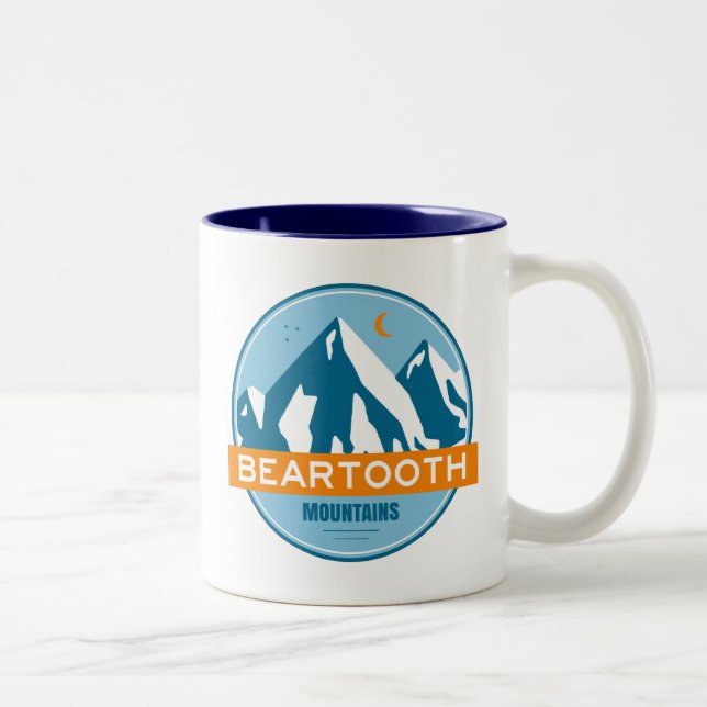 Beartooth Mountains Motana Wyoming Two-Tone Coffee Mug (Right)