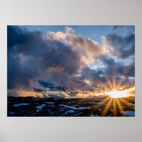 Beartooth Mountains Sunset Poster
