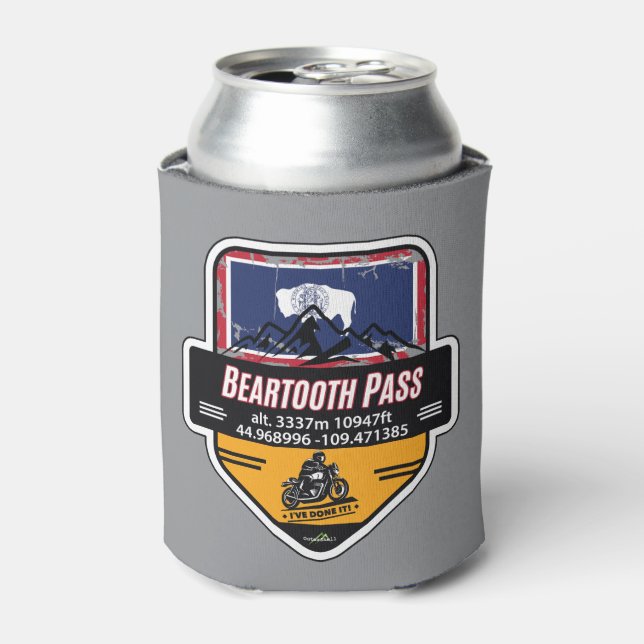 Beartooth Pass Motorcycle US 212 01 Can Cooler (Can Front)